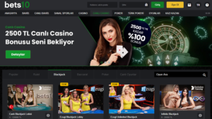 Bets10 blackjack bölümü giriş adresi